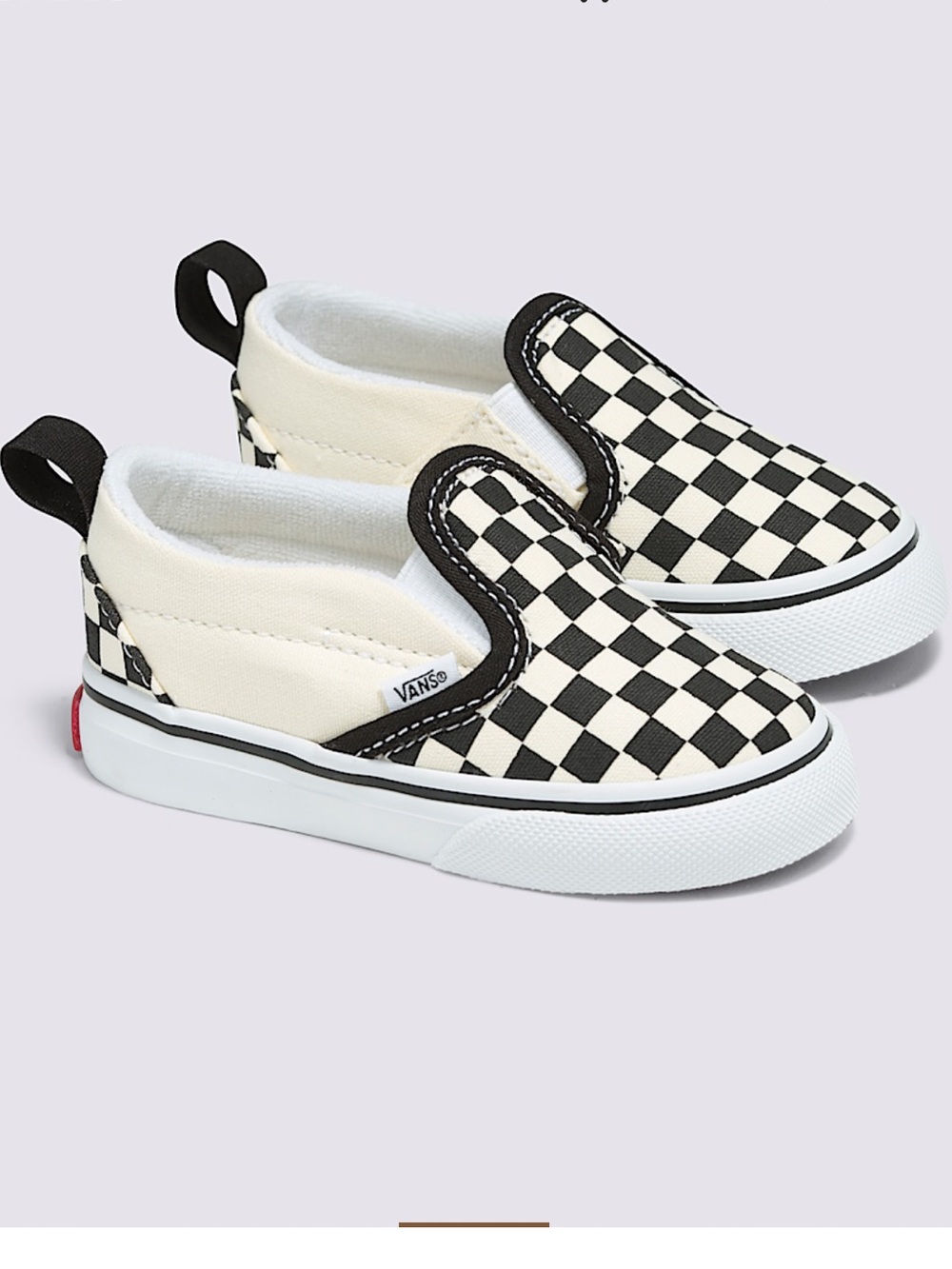 Vans Kids Checkerboard Slip-On Sneakers - Black & cream. Size 3.0. Like new